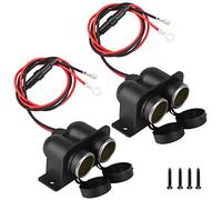 Cigarette Lighter Distributor Car Cigarette Lighter Adapter, Waterproof Marine Grade 12 V/24 V DC Lighter Double Hole Socket [Two Specifications] (2020 Models (2 Pieces)