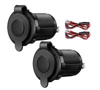 Cigarette Lighter Socket, 2 Pcs Waterproof Marine Grade 12V/24V DC lighter socket plug Outlet for Boat Motorbike Car