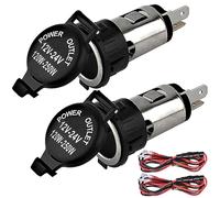 Cigarette Lighter Socket, Universal 12V/24V 120W Car Cigarette Lighter Replacement Splitter Power Adapter Waterproof Plug Outlet Socket Parts for Automotive Car Boat Tractor Motorcycle(2 Pack)