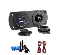 Cigarette Lighter Socket,Waterproof Marine Grade 12V/24V DC lighter socket plug Outlet for Boat Motorbike Car (Blue)