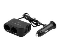 Cigarette Lighter Splitter 2 Sockets 12V/24V Dual USB Ports, Fast Charging Car Charger Adapter with 3.1A Output, Compatible with Dash Cam, GPS, Smartphones, Tablets, Accessories for Cars SUVs Trucks