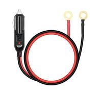 Cigarette Lighter to O Ring Terminal Harness 3FT Cable, 16AWG 12V Auto Cigarette Lighter Male Plug with 15A Fuse & LED Light, for Car Inverter Compressor and Other DIY Power Cable