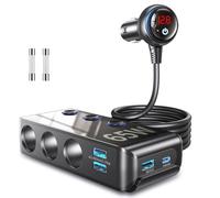 Cigarette Lighter Usb Charger,Cigarette Lighter Adapter Splitter with PD65 Charger Port 120W Multi Socket Car Charger Splitter 4 USB Ports Fast Charging Power Outlet (Black with PD 65W)…