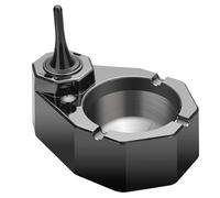 Cigarette Match Lighter with Ashtray, Multifunctional Refillable Stainless Steel Table Lighter Ash Tray, USB Charging Cigarette Ashtray, for Cigars Outdoor Indoor Decor in Home Office (Color : Silver