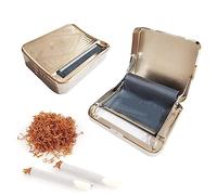 Cigarette Roller, 110MM Automatic Rolling Box Portable Cigarette Rolling Machine Tobacco Rolling Machine Smoking Roller Case (Silver)