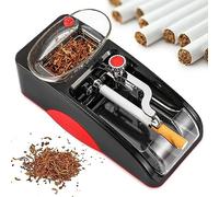 Cigarette Rolling Machine， Portable Rolling Tobacco Injector Electric Cigarette Machine Automatic Maker with Transparent Funnel(Red)