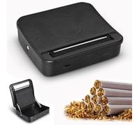 Cigarette Rolling Machine Tobacco Rolling Machine, Epehio 70mm Automatic Metal Tobacco Rolling Box with Pure Cotton & Fixed Image, Cigarettes Roller Machine for Slim & Compact Rolls, Black