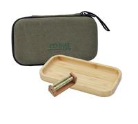 Cigarette Rolling Machine with Smell Proof Bag, Built-in Rolling Tray, Bamboo Cigarette Roller for 123mm Width Roll Papers, King Size