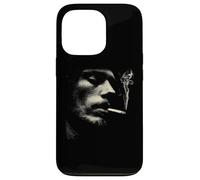 Cigarette Smoker Face Minimalist Grunge Portrait Case for iPhone 13 Pro