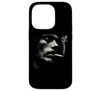 Cigarette Smoker Face Minimalist Grunge Portrait Case for iPhone 14 Pro