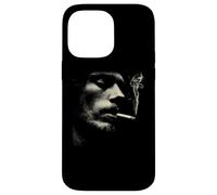Cigarette Smoker Face Minimalist Grunge Portrait Case for iPhone 14 Pro Max