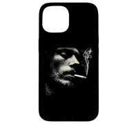 Cigarette Smoker Face Minimalist Grunge Portrait Case for iPhone 15