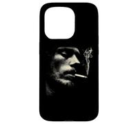 Cigarette Smoker Face Minimalist Grunge Portrait Case for iPhone 15 Pro