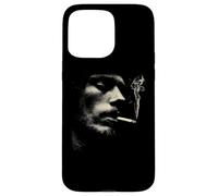 Cigarette Smoker Face Minimalist Grunge Portrait Case for iPhone 15 Pro Max