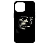 Cigarette Smoker Face Minimalist Grunge Portrait Case for iPhone 16 Pro Max