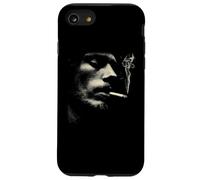 Cigarette Smoker Face Minimalist Grunge Portrait Case for iPhone SE (2020) / 7/8