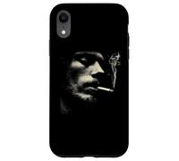 Cigarette Smoker Face Minimalist Grunge Portrait Case for iPhone XR