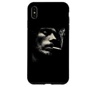 Cigarette Smoker Face Minimalist Grunge Portrait Case for iPhone XS Max