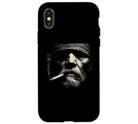 Cigarette Smoking Grizzled Face Urban Grit Case for iPhone X/XS