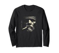 Cigarette Smoking Grizzled Face Urban Grit Long Sleeve T-Shirt