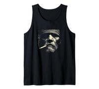 Cigarette Smoking Grizzled Face Urban Grit Tank Top