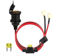 Cigarette Socket Waterproof Marine Grade High Power Car Cigarette Lighter Socket 12V/24V DC Cigarette Lighter Socket with Eyelet Terminals Direct Battery Type 1 M 2.5mm² Cable 20A for Vehicle Tractor