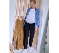 Cigarette Trousers with Seamless Belly Wrap for Maternity black