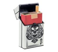 Cigarettes Box - Portable Luminous Cigarettes Case, Lightweight Cigarettess Carrying Box With Skull Pattern, Glow In The Dark Storage Organizer, Holds Up To 20 Fashion Cigarettess For Men
