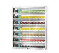 Cigarettes Display Case - Aluminum Alloy Cigarette Rack, Automatic Pushe Display Shelf, Organizer with Lock Key and Tempered Glass, Retail Chip Holder(44.5x17.3x60cm)