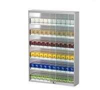 Cigarettes Display Rack - Automatic Cigarette Pushe Organizer Shelf, with Lock Key and Tempered Glass Sliding Box, Retail Cigarette Showcase(44.5x17.3x60cm)