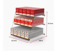 Cigarettes Display Rack, Wall Mounted Cigarettes Organizer Rack, Automatic Pusher Tray Holder, 2-5 Tier Clear Acrylic Matchbook Shelf, Portable Retail Display Case(32.5x29x35.5cm)