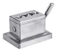 CigarExtras Table Top Quad Guillotine and V Cut Cigar Cutter Large Silver