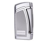 CIGARISM Double Torch Jet Flame Cigar Lighter W/ Punch (Silver)