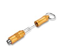 CIGARLOONG 4-in-1 Stainless Steel Cigar Punch Built-in Draw Enhancer Tool and Cigar Holder Portable Multitool for Men (Gold)