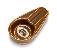 CIGARLOONG Ceramic Cigar Ashtray for Outdoors,Cigar Stand for Home, Cigarettes Ash tray Holder Office Decor Cigar Accessories for Men (Brown)