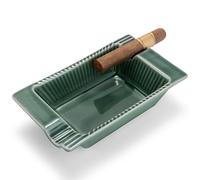 CIGARLOONG Cigar Ashtray 2 Large Slots Ceramics Ashtray Large & Deep Cigar Rest Holder Office Household, Cigars Accessories Gifts for Men
