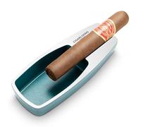 CIGARLOONG Cigar Ashtray,Metal Large Slot Ashtray Non-Slip for Indoor Outdoor Patio Home Office Use (Blue)