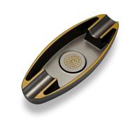 CIGARLOONG Cigar Ashtray Plastic Desktop Cigar Holder Holds 2 Cigars Simple Ash Tray (Black)