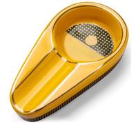 CIGARLOONG Cigar Ashtray Single Classic Ceramic Ashtray Outdoor or Indoor Use (Colour: Yellow)