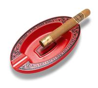 CIGARLOONG Cigar Ashtray with 2 Cigar Holder, Resin Desktop Ashtray for Outside, Simple Ash Tray Office Decoration (Red)