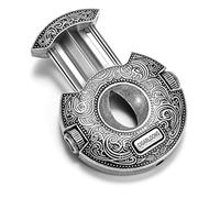 CIGARLOONG Cigar Cutter V-Cut Bronze Stainless Steel Scissors Cigars Clippers Sharp Blade Built-in Two Cigar Punch with Gift Box (Silver)