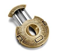 CIGARLOONG Cigar Cutter V-Cut Bronze Stainless Steel Scissors Cigars Clippers Sharp Blade Built-in Two Cigar Punch with Gift Box (Gold)