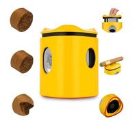 CIGARLOONG Desktop Cigar Cutter 4-in-1 Sharp V-Cut and Flat-Cut, Semi-Automatic Cigar Cutter Pliers with Cigar Holder Bottom Ash Tray Cigar Box Package,Multifunctional Cigar Accessories (Yellow)