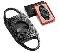 CIGARLOONG Stainless Steel Cigar Cutter with Sharp Blade, Metal Cigar Cutter Guillotine Portable Cigar Accessories with Gift Box, Gift for Men (Black)