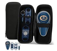 CIGARLOONG Travel Cigar Humidor, Multifunctional Portable Cigar Case Box with Straight Cutter, V-Cutter, Punch and Ceramic Ashtray, 4-in-1 Cigar Cutter Set with Bag for Patio, Outdoor Use (Blue)