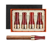 cigarmoon Cigar Mouthpiece Holder for Men and Women,4 Sizes Cigar Holders Tips Set in Gift Box,Copper Resin (Red)