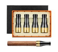 cigarmoon Cigar Mouthpiece Holder for Men and Women,4 Sizes Cigar Holders Tips Set in Gift Box,Copper Resin (Black)