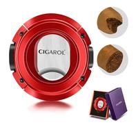 CIGAROL Cigar Cutter, Dual Blades - V-Cut & Straight Cut with Gift Box, Stainless Steel Guillotine Cutter for Most Cuban Cigar Sizes Portable Travel Size One-Handed Use Cigar Accessories (Red)