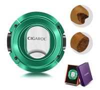CIGAROL Cigar Cutter, Dual Blades - V-Cut & Straight Cut with Gift Box, Stainless Steel Guillotine Cutter for Most Cuban Cigar Sizes Portable Travel Size One-Handed Use Cigar Accessories (Green)
