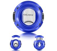 CIGAROL Cigar Cutter, Dual Blades - V-Cut & Straight Cut with Gift Box, Stainless Steel Guillotine Cutter for Most Cuban Cigar Sizes Portable Travel Size One-Handed Use Cigar Accessories (Dark Blue)